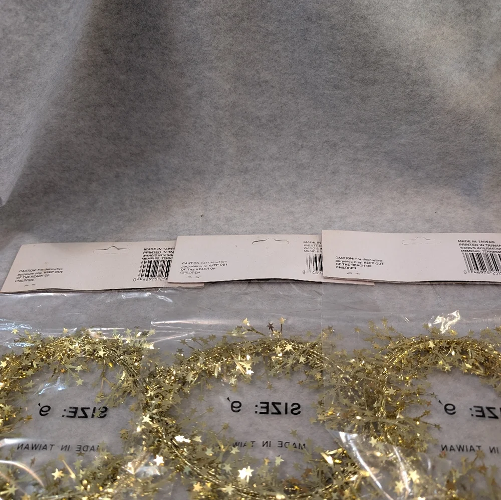 3 packs of New Unopened 9' Traditions Mini Star Garland (X6004 061)